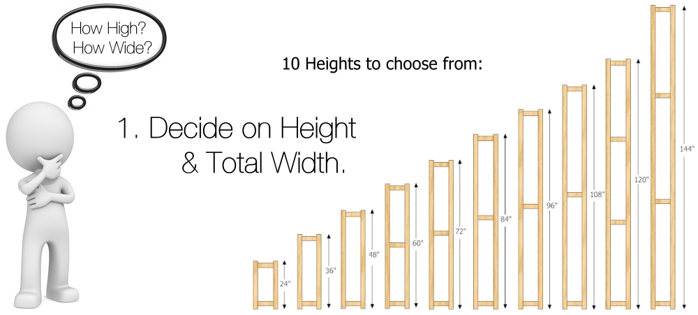 Step 1: Choose your 12 inch deep starter frame from available sizes